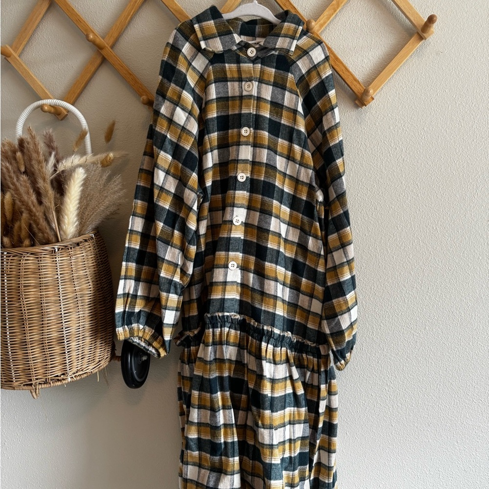 Plaid Long Sleeve Dress atelier parsmei size 14